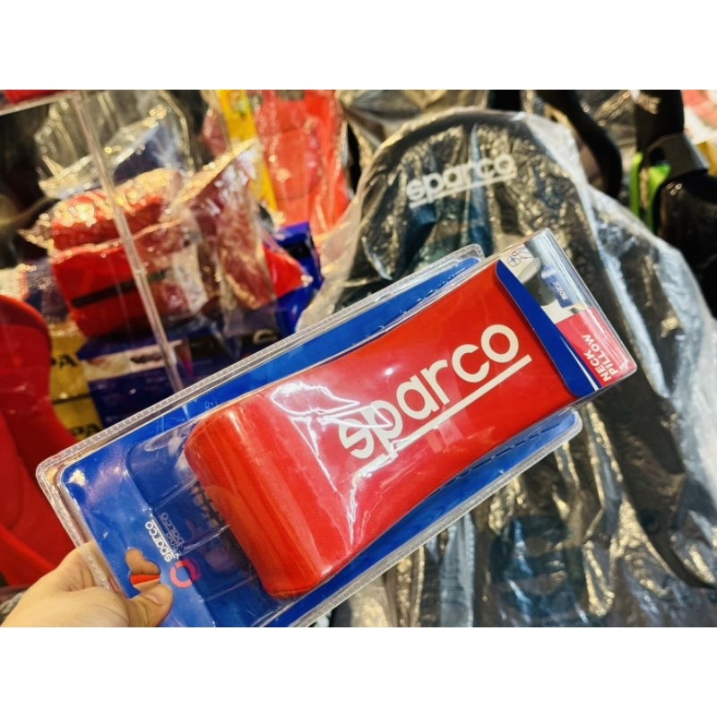 หมอนรองคอ SPARCO หนุนหัวรองศรีษะ แก้ปวดเมื่อย หมอนซิ่งแต่งรถยนต์ sparco corsa car neck pillow head