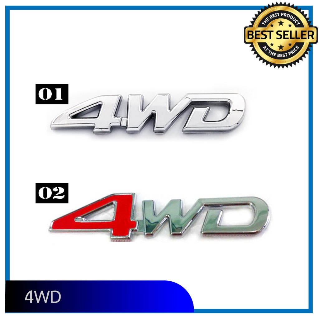 4WD LOGO 4WD โลโก้ พลาสติก ABS ตัวอักษรโลโก้ ติดรถ 4WD Toyota โตโยต้า