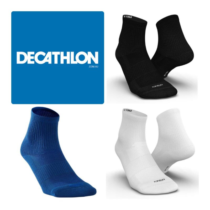 Decathlon Kiprun Eco Friendly Design Running Socks ถุงเท้าวิ่งหุ้มข้อ รุ่น Run 500 1 แพค* 2 คู่