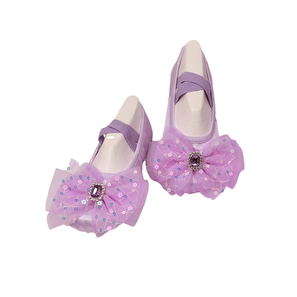 KIDSZONE รองเท้าบัลเล่เด็กผู้หญิง ปลายรองเท้าแต่งโบว์ รุ่น A010