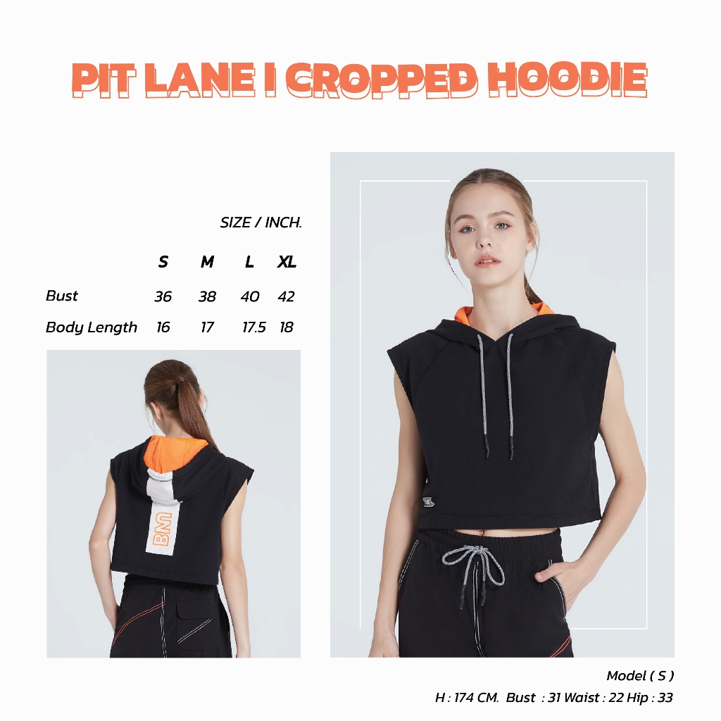 UNBOUND PIT LANE I CROPPED HOODIE เสื้อครอปมีฮู้ดผู้หญิง — صورة 8
