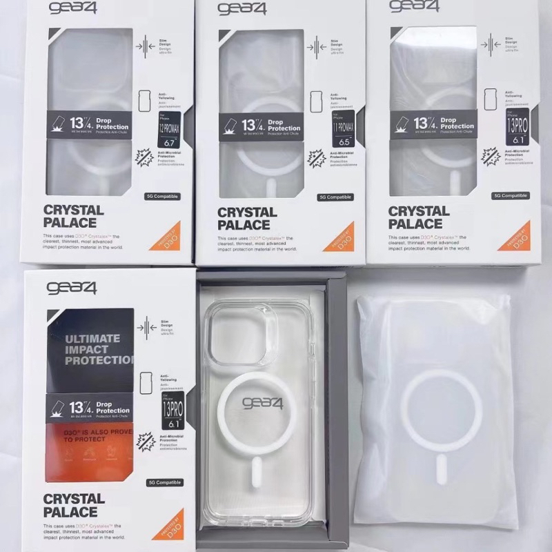 （สำหรับ ไอโฟน）Gear4ใส เคสกันกระแทก ใช้นานๆไม่เหลือง17PROMAX/17/17Air16PM 16pro15PM/15PRO/15PLUS/12PM/13/13PM/14/14Promax