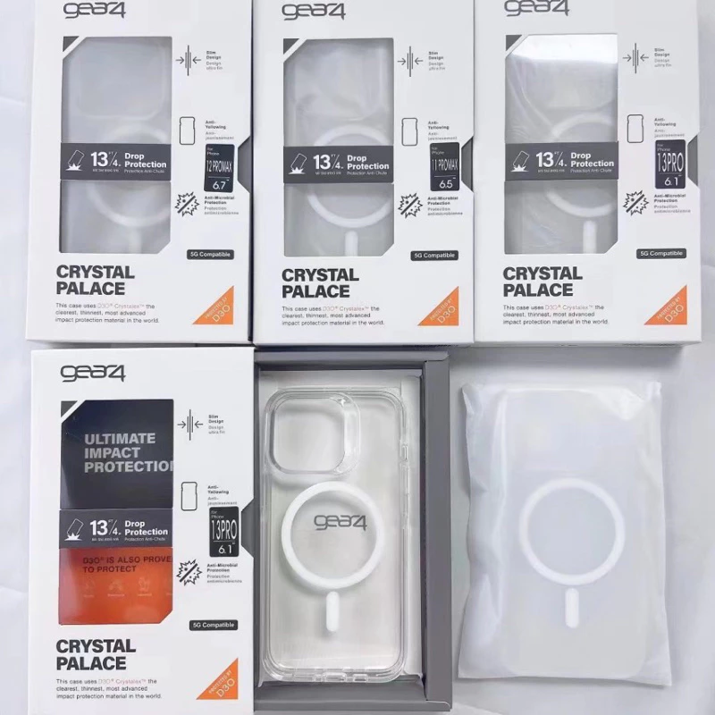 （สำหรับ ไอโฟน）Gear4ใส เคสกันกระแทก ใช้นานๆไม่เหลือง17PROMAX/17/17Air16PM 16pro15PM/15PRO/15PLUS/12PM/13/13PM/14/14Promax