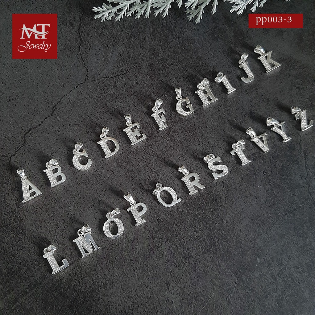 MT จี้เงินแท้ ตัวอักษร อังกฤษ A-Z ขนาดเล็ก (ไม่รวมสร้อย) Silver Pendant (sp003-5) MT Jewelry มณีธารา