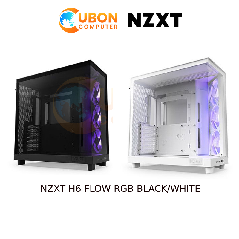 CASE (เคส) NZXT H6 FLOW RGB BLACK/WHITE