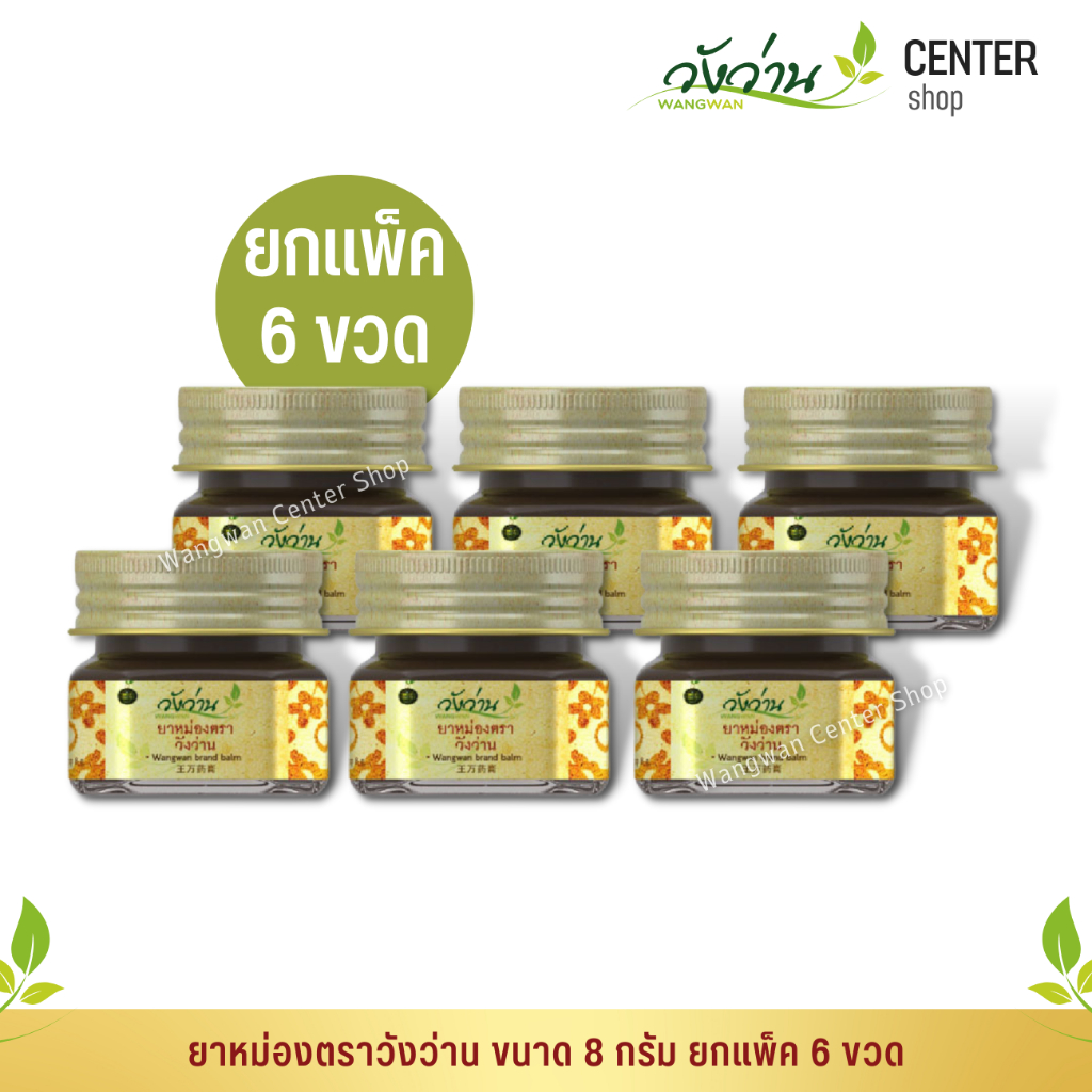 [ขายส่งยกแพ็ค 6 ขวด]ยาหม่องตราวังว่าน 8 กรัม Wangwan Brand Balm