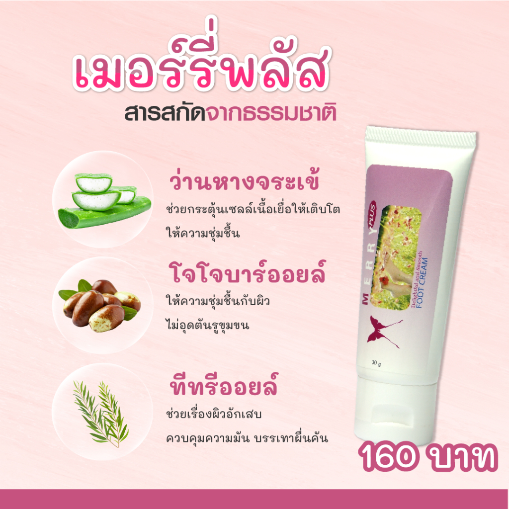 ครีมลดรอยหยาบกร้าน ให้ผิวนุ่มขึ้น Merry plus