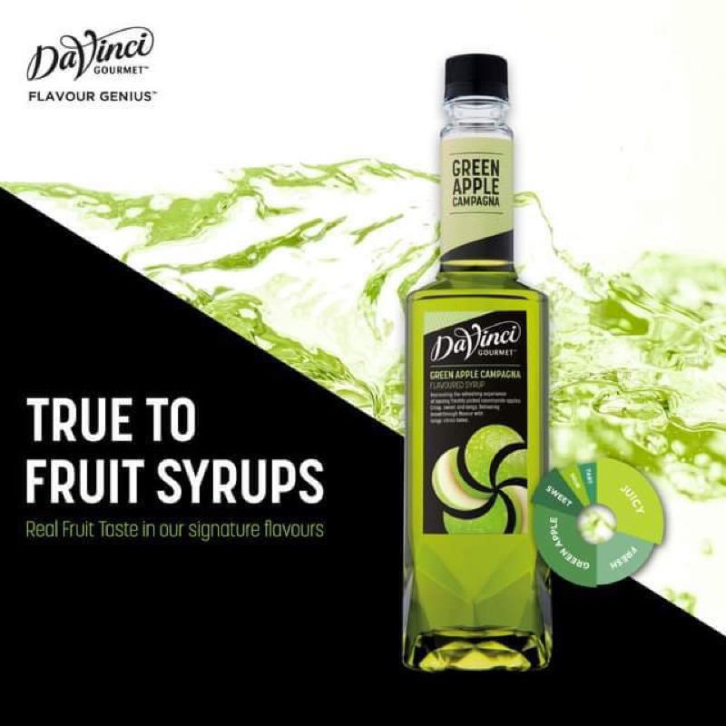 ดาวินชี กูร์เมต์ ไซรัป แอปเปิ้ลเขียว Davinci Gourmet Green Apple Capagna Syrup 750 ml.