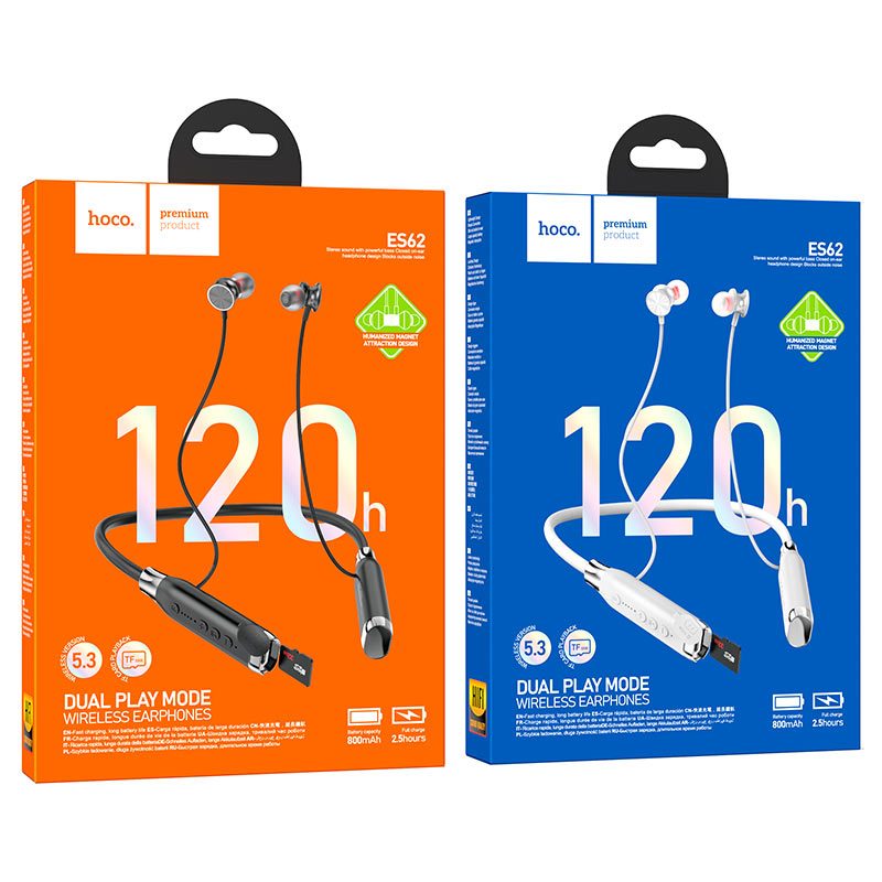 Hoco ES62/64 Wireless Earphones หูฟังไร้สาย หูฟังบลูทูธสำหรับออกกำลังกาย เสียบเมมได