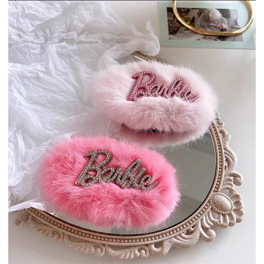 พร้อมส่ง! ราคา/ชิ้น กิ๊บขนนก Barbie Girl Y2K Style กิ๊บน่ารัก กิ๊บขนปุย ประดับเพชร