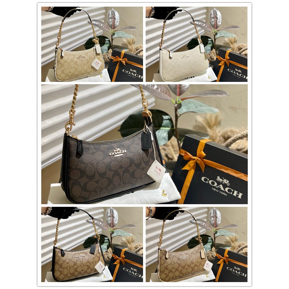 COACH Coach Teri Armpit Bag Original Single Hobo Bag กระเป๋าไพ่นกกระจอก