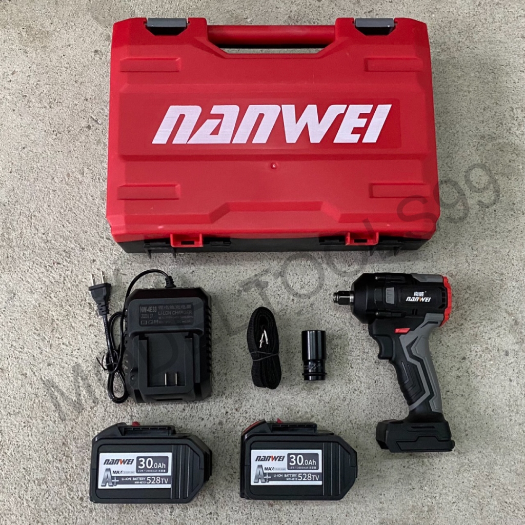 (โฉมใหม่) NANWEI สว่านหัวบล็อกไร้สาย รุ่นคอสั้น แข็งแรงขึ้น งานประกอบดี แรง 350 NM
