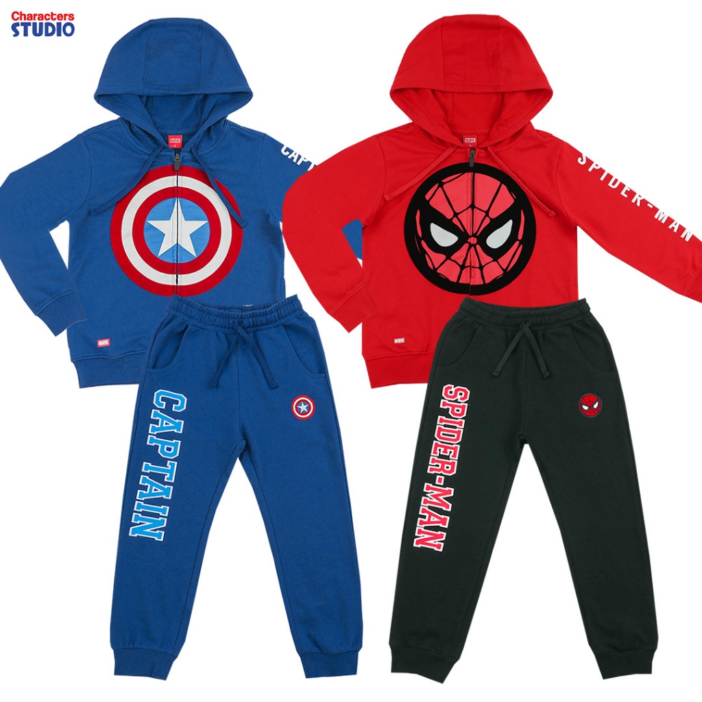 Marvel Boy Jacket&Pants Spider-man captain america - แจ็คเก็ตและกางเกงขายาวเด็กมาร์เวล ลายสไปเดอร์แมน ลายกัปตันอเมริกา