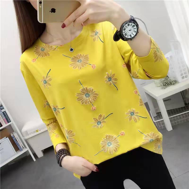 920# เสื้อยืดแฟชั่นผู้หญิง แขนยาว สวมใส่สบาย สไตล์เกาหลี ยอกฮิต พร้อมส่ง