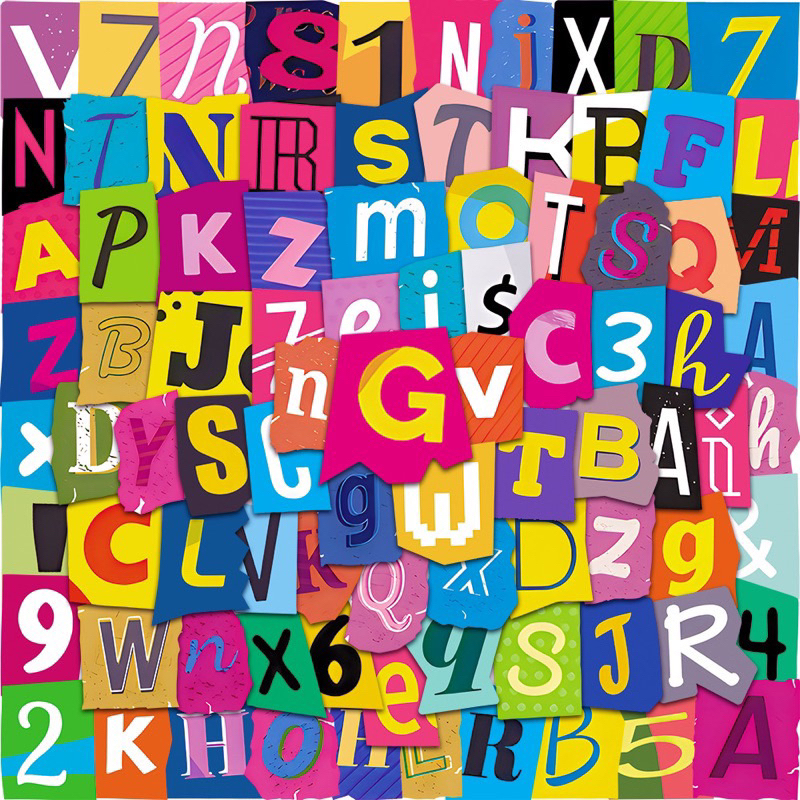พร้อมส่ง สติ๊กเกอร์ตัวอักษร 100 ชิ้น PVC กันน้ำ สติ๊กเกอร์น่ารัก