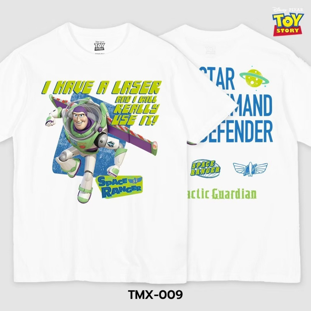 เสื้อยืด สตรีทแฟชั่น Toy Story - Buzz Lightyear ลิขสิทธิ์แท้100% Disney's คอกลม แขนสั้น (TMX-009)