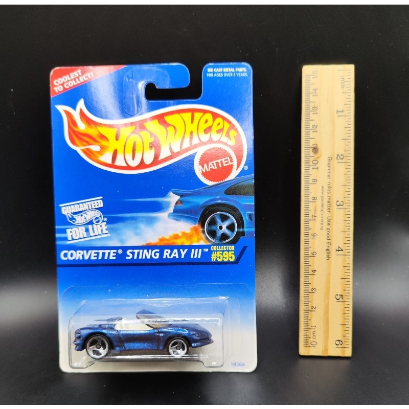 Hot Wheels Vintage Corvette Sting Ray III 595 Collectible Die Cast Metal Mattel Toy Car รถของเล่น หายาก ปี 1995