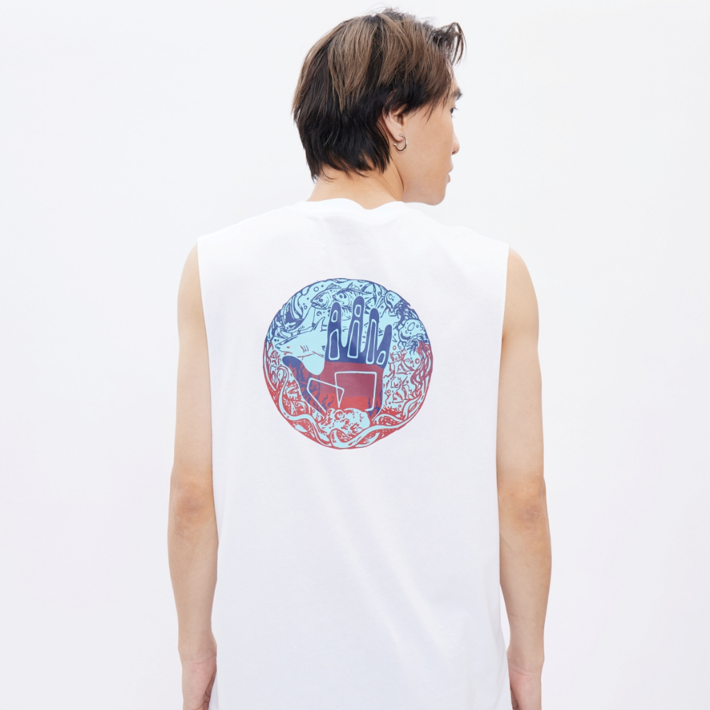 BODY GLOVE Men's Tank Top Fall 2023 เสื้อกล้ามผู้ชาย สีขาว