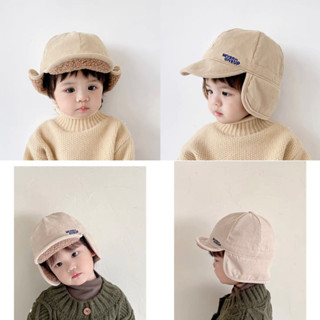 หมวกไหมพรมของเด็ก หมวกกันหนาวปีดหู