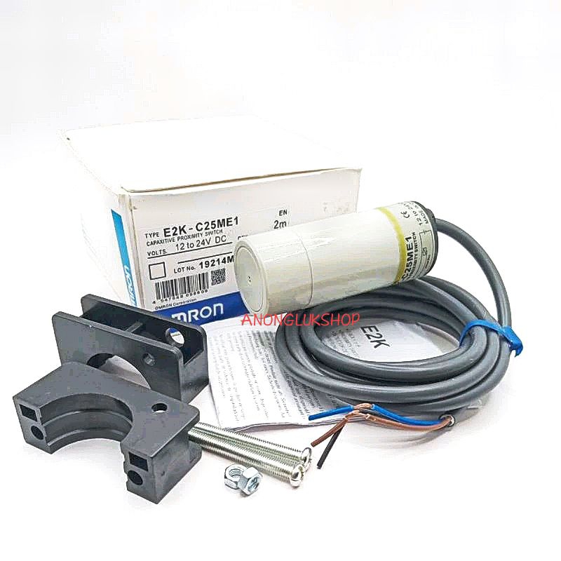 E2K-C25ME1 คาปาซิทีปเซ็นเซอร์ (Capacitive) 34มิล ระยะจับ 3-25มิล NPN NO