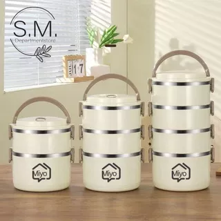 SM.ปิ่นโตใส่อาหาร แบบแยกชั้น มีซิลิโคนกันหกได้ กล่องอาหาร 2/3/4ชั้น