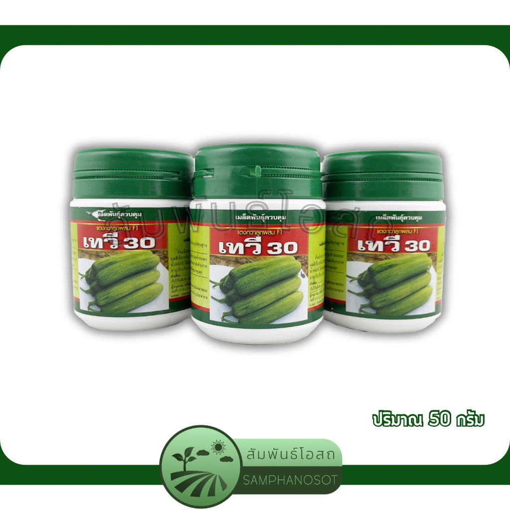 แตงกวา เทวี 30 เมล็ดพันธุ์แตงกวาลูกผสม F1 เทวี 30 ตราเสือดาว ปริมาณ 50 กรัม