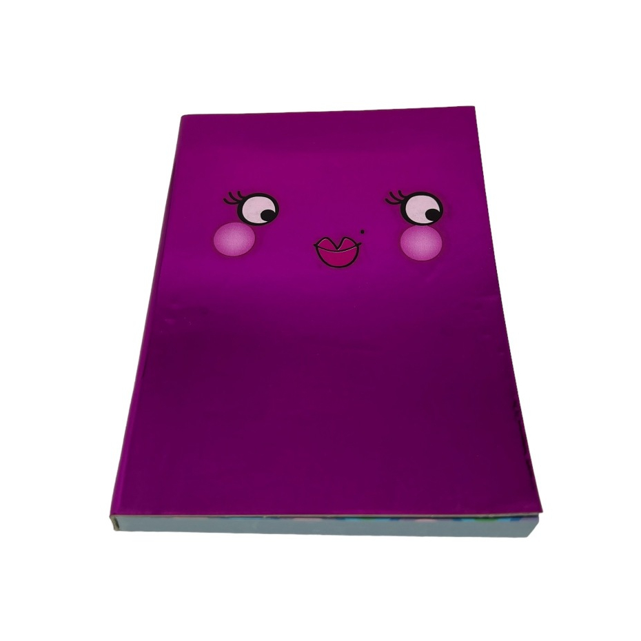 สมุดโน๊ต Paperchase ขนาด A6 ลายสีรุ้ง ปกชมพูโฮโลแกรมวิบวับ PU PINK FACE KAWAII KOOL