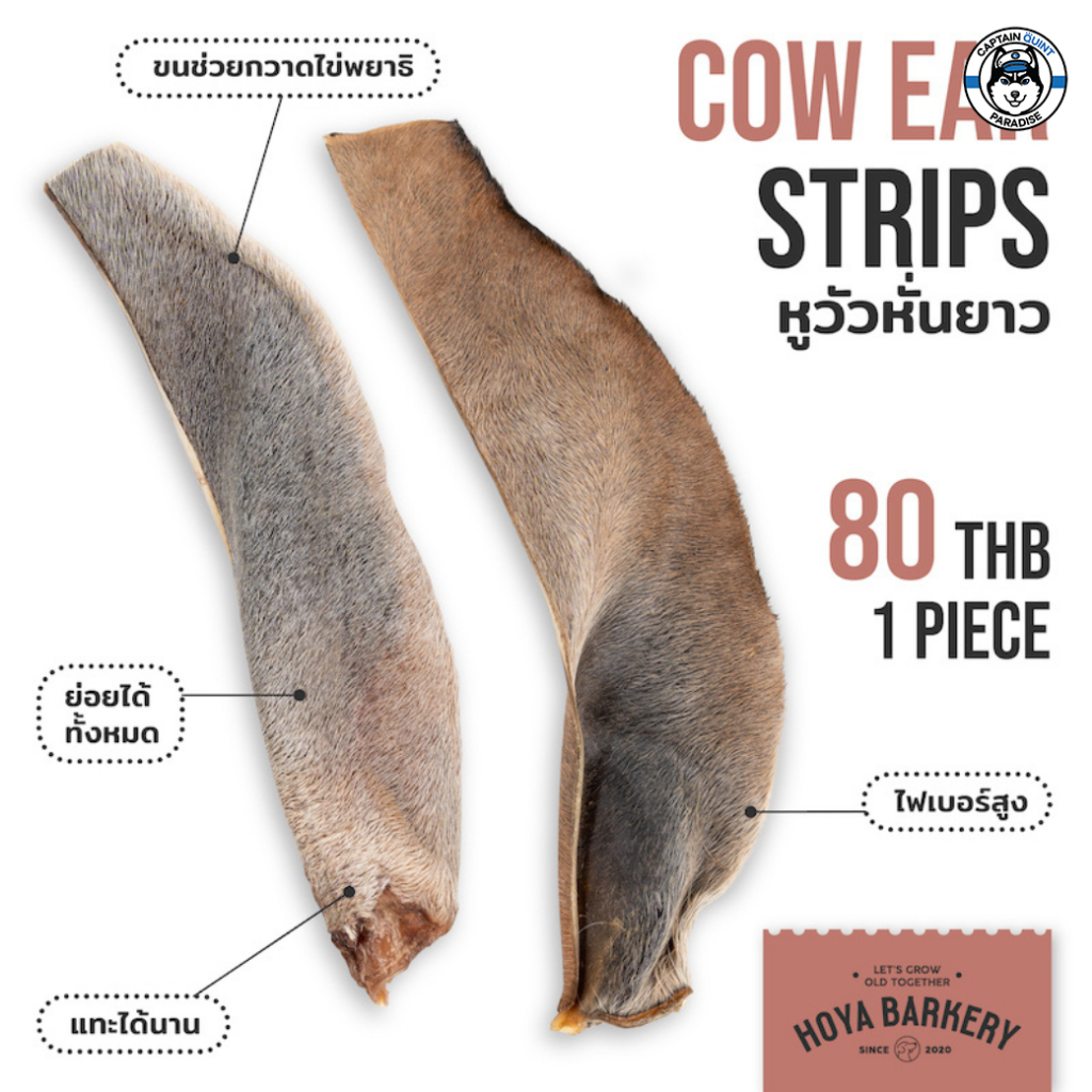 Hoya Barkery : Cow  Ear Strip หูวัวหั่นยาว