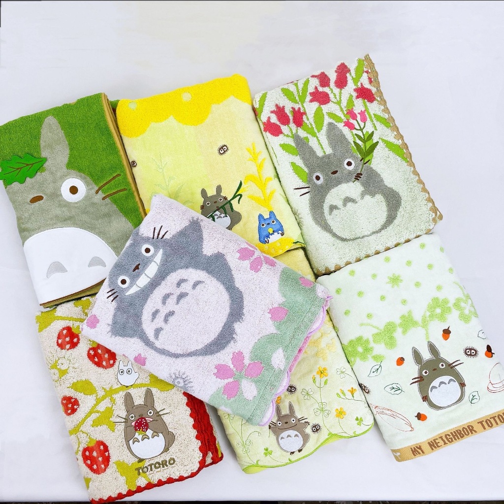 พร้อมส่ง!! ผ้าขนหนู 60 cm*120 cm ขนนุ่ม ลานน่ารัก ภูตพิทักษ์ป่า&แม่มดน้อย ผ้า cotton 100%