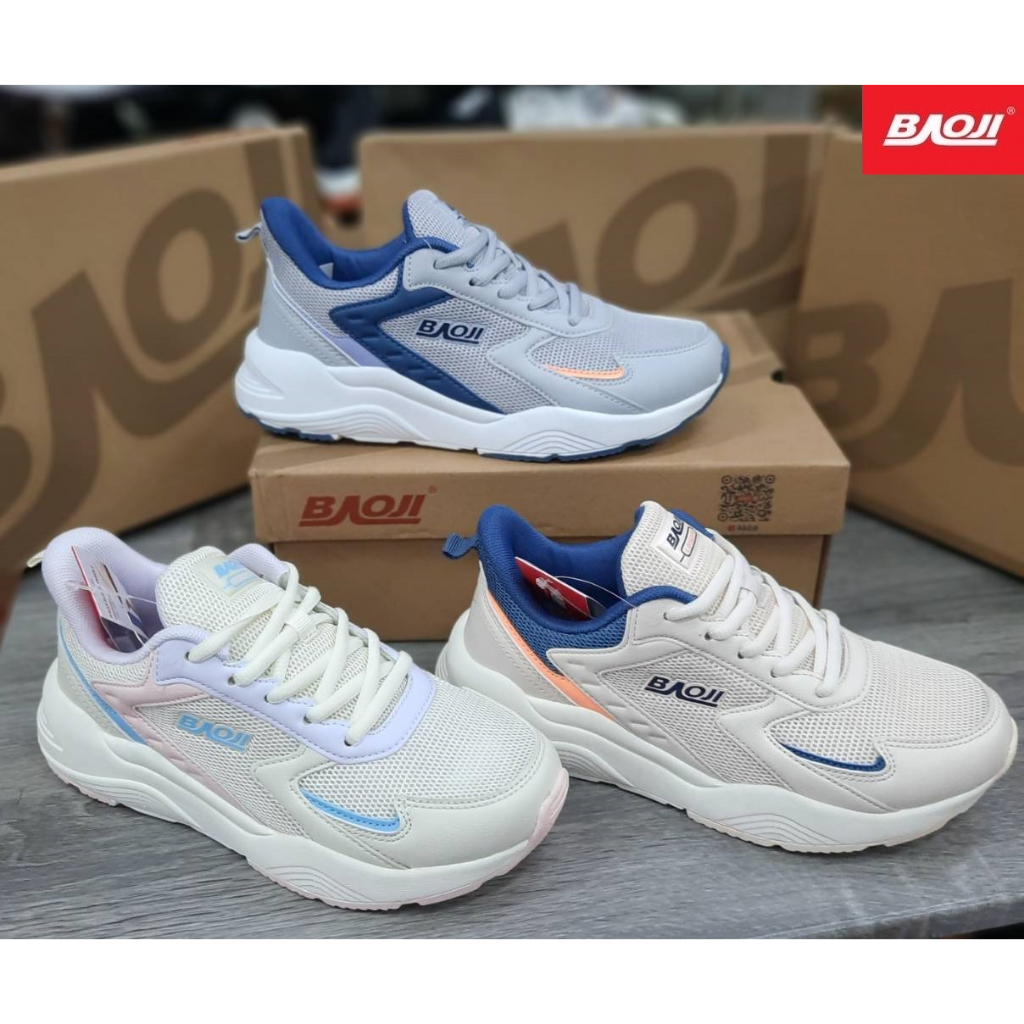 👟Baoji  บาโอจิผู้หญิง ผ้าใบเสริมส้น งานสวย BJW841