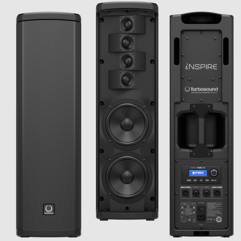 TURBOSOUND iP300 ลำโพงคอลัมน์ 2×6.5 นิ้ว 2 ทาง 600 วัตต์ มีแอมป์ในตัว คลาส D