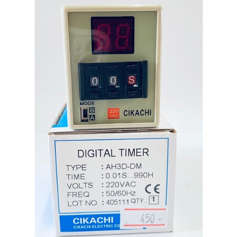 ไทม์เมอร์​ CIKACHI Timer AH3D-DM 220VAC พร้อม Socket 8 ขากลม