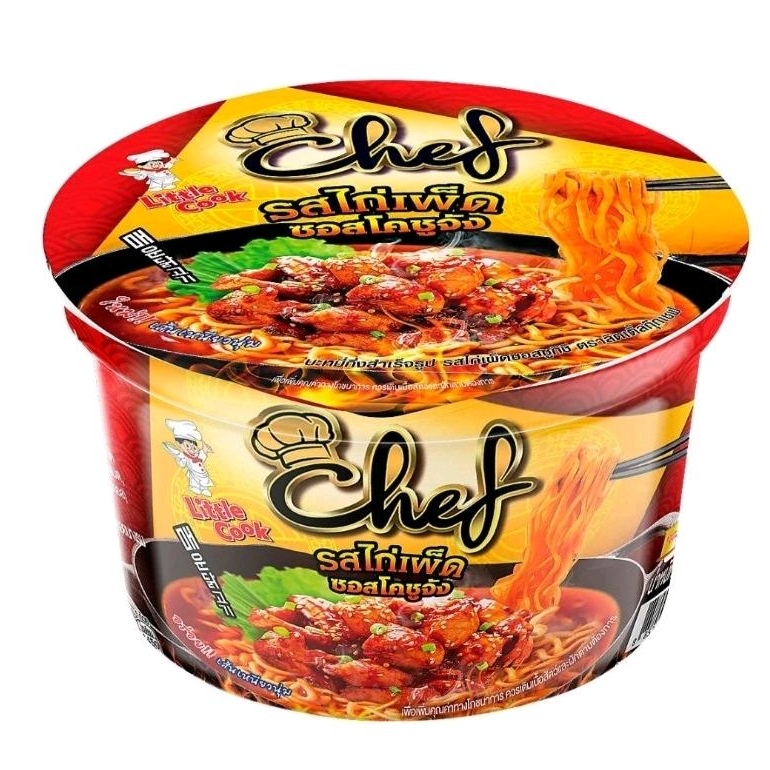 LittleCook Chef ลิตเติ้ลกุ๊ก เชฟ บะหมี่กึ่งสำเร็จรูป รสไก่เผ็ดซอสโคชูจัง 78กรัม