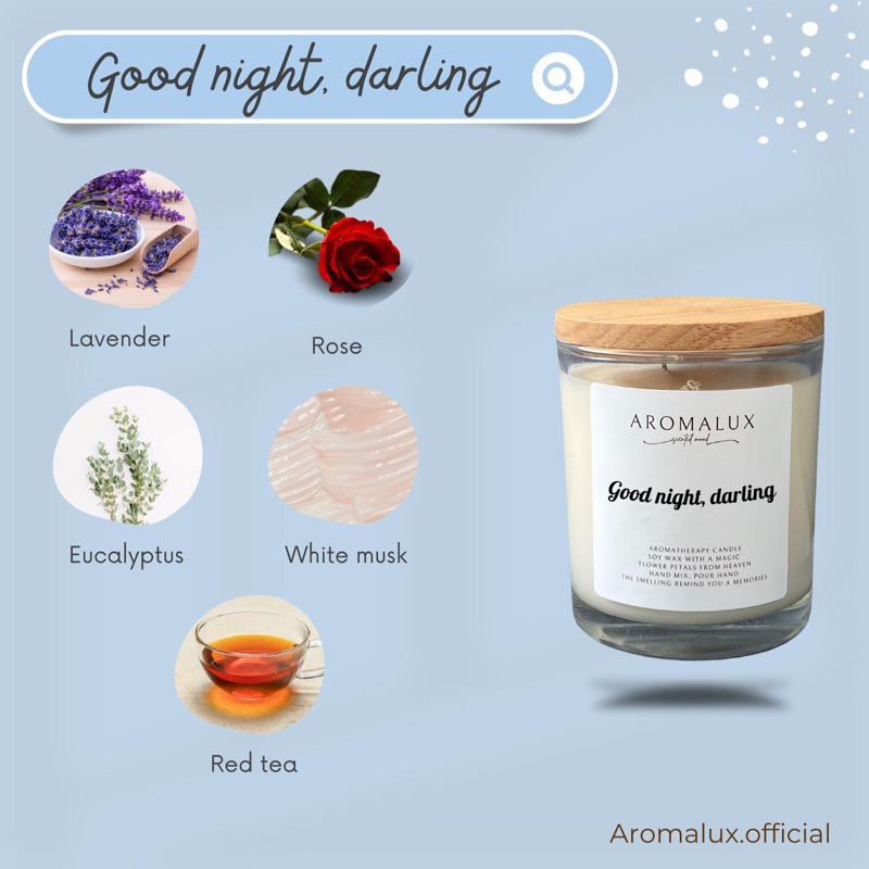 Best seller GOODNIGHT DARLING aromatherapy candle organic soy wax