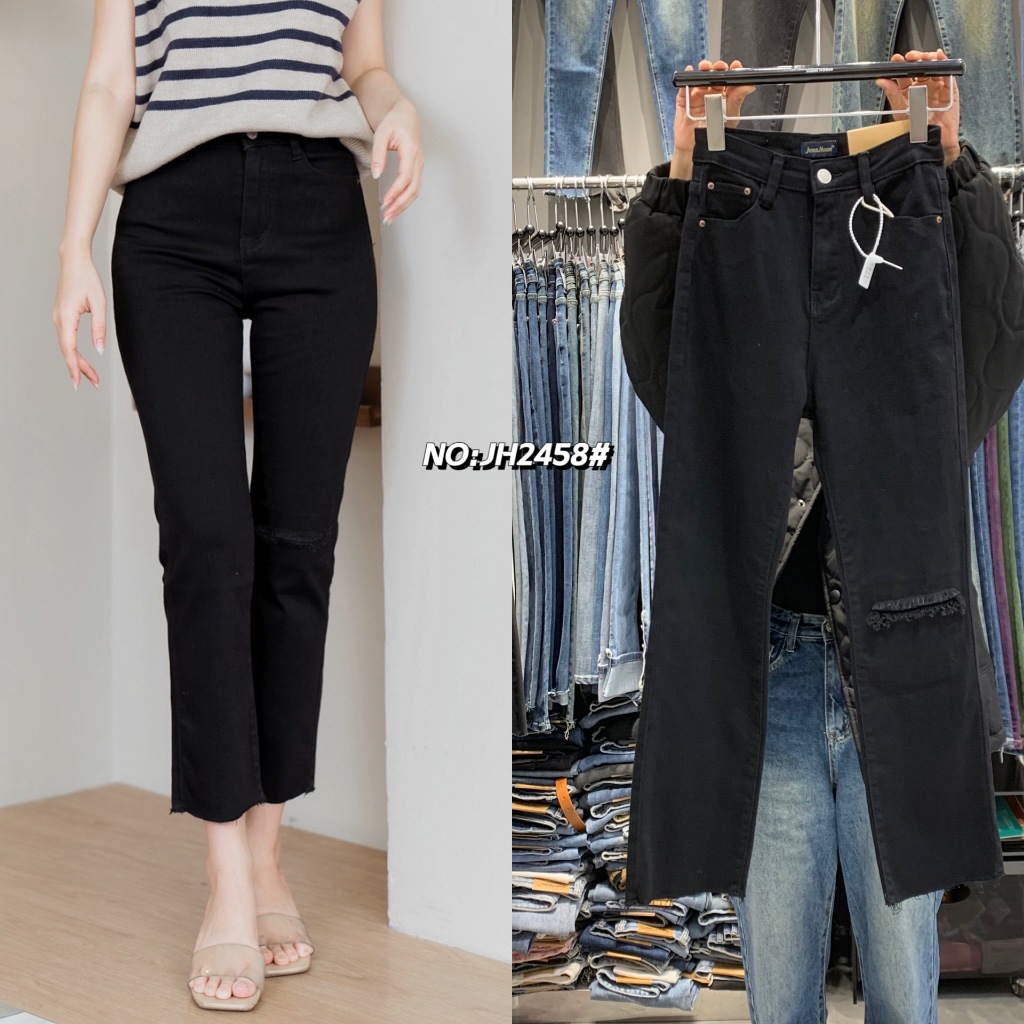 (SALE) JH2458# กางเกงยีนส์ทรง 8 ส่วน