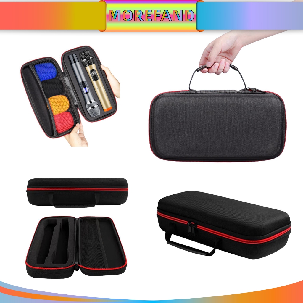 กล่องเคส กันน้ํา มีซิปคู่ สําหรับใส่ไมโครโฟนไร้สาย วัสดุ ที่แข็งแรง ป้องกันความเสียหาย คุณภาพดีมา กระเป๋าไมโครโฟน