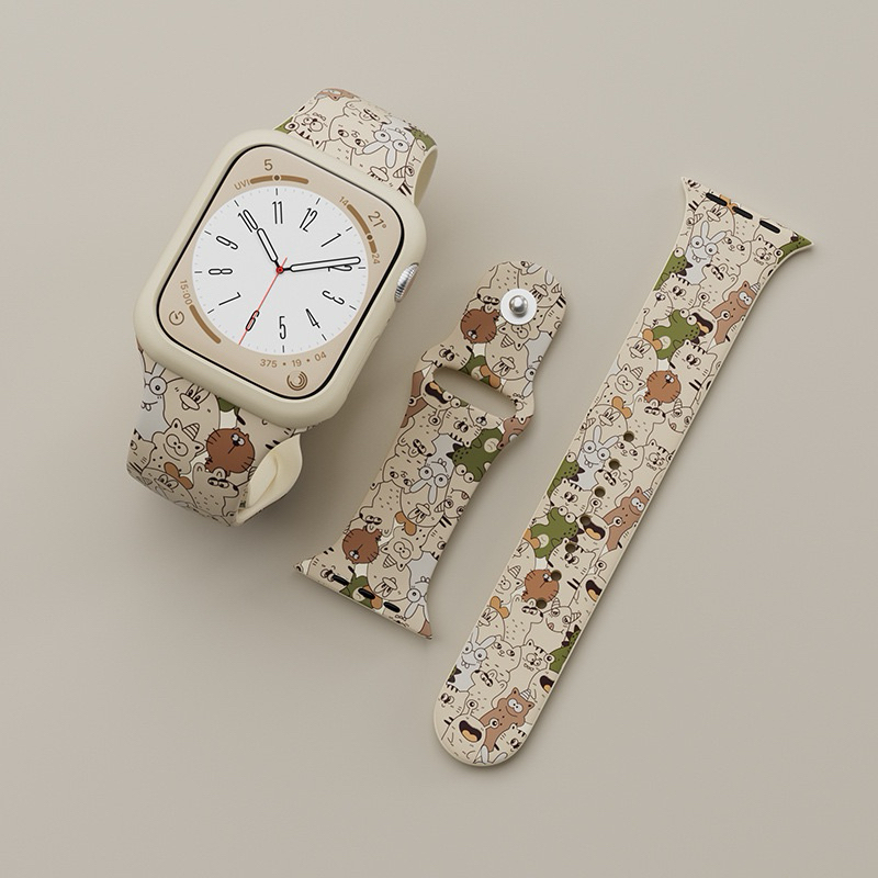 ลายใหม่!!🥰 สาย silicone + case ❤️ สำหรับหน้าปัด 38/40/41 mm และ 42/44/45 mm