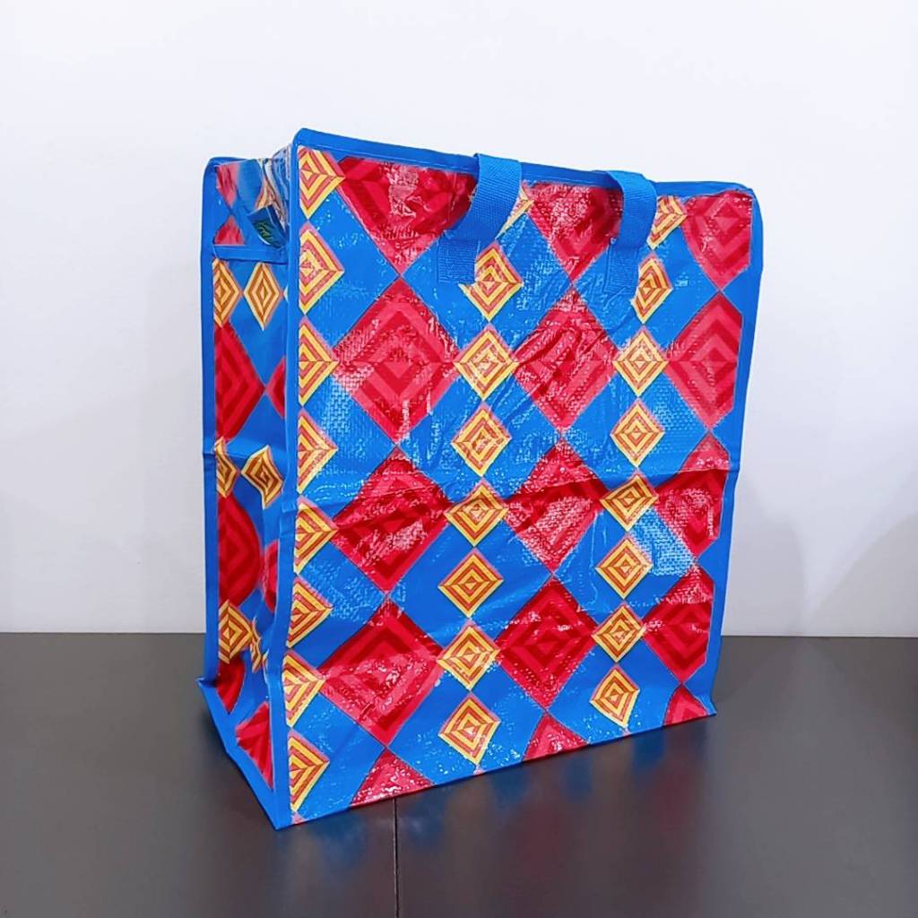 ถุงผ้า กระเป๋า กระเป๋าสปันบอนด์ ถุงช้อปปิ้ง (หูหิ้วทรงกล่อง) 34.5x38x18 cm. ถุงผ้าสปันบอนด์ขยายข้าง มีซิป ( 205-1 )