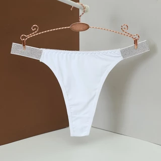 (Ladybragi)👙A-129 กางเกงใน จีสตริง ขอบเพชร สีพื้น พร้อมส่ง