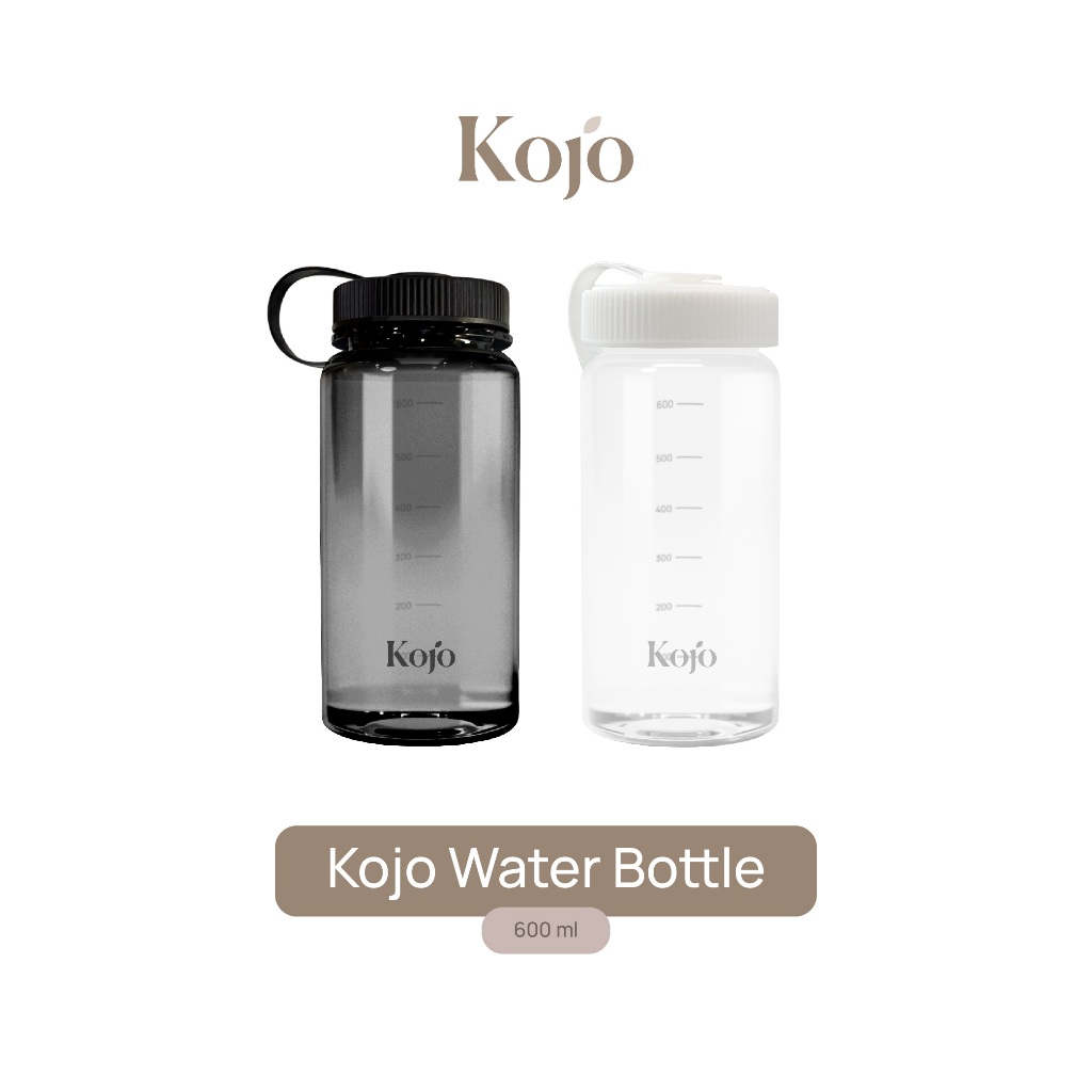 Kojo water bottle 600ml ขวดน้ำ Kojo มีสายหิ้วพร้อมเครื่องหมายบอกปริมาตรน้ำ