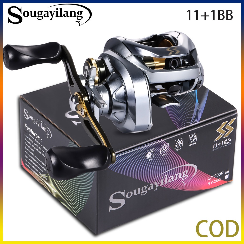 Sougayilang รีลเบสล่าสุดรีลตกปลาคุณภาพสูงหมายเลขแบริ่ง 11 + 1BB อัตราทดเกียร์ 7.6: 1 เหมาะสําหรับการตกปลาในแม่น้ําและทะเ