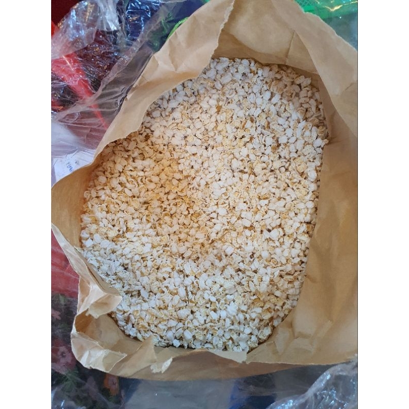 ข้าวตอก ไว้สำหรับพิธีมงคลกระสอบใหญ่ 4 กิโลกรัม คั่วใหม่จากโรงงาน ใช้เลี้ยงกระดิ่งเงินกระดิ่งทอง