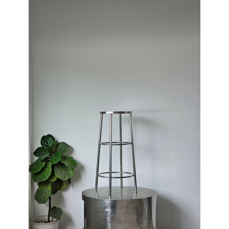 [พร้อมส่ง] HLT Stainless เก้าอี้ทรงสูง เก้าอี้บาร์ สแตนเลสเกรด304 ขนาด 30*30*77cm