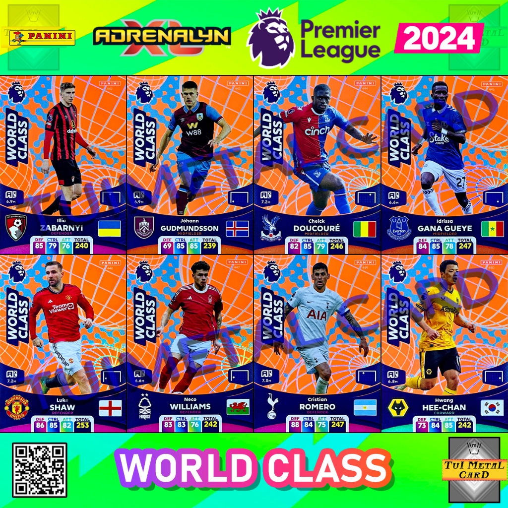 PANINI PREMIER LEAGUE 2024 ADRENALYN XL: WORLD CLASS การ์ดสะสมฟุตบอล Football Trading Card