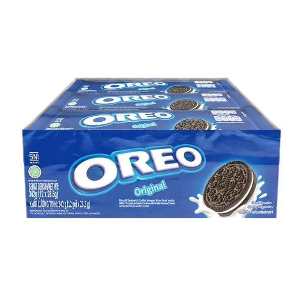 [ยกแพ็ค] Oreo โอรีโอ คุกกี้แซนวิชสอดไส้ครีม 27.6กรัม x 12 ซอง