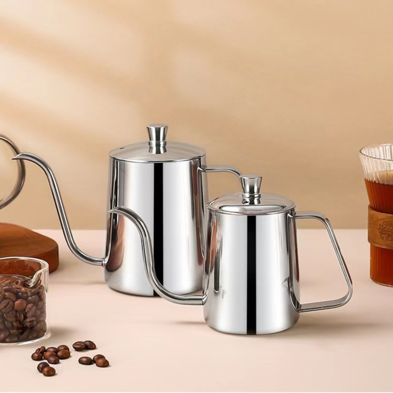 [C053]กาดริปกาแฟ สแตนเลส สีเงิน/สีดำ 250ml/350ml/600ml Stainless Pour-Over Coffee Drip Pot ราคา ถูกที่สุด ดีลบีเคเค แกลเลอรีภาพที่ 2