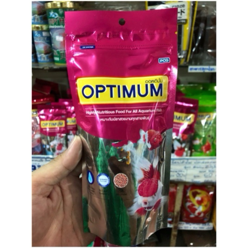 Optimum อาหารปลาสวยงาม เหมาะกับทุกสายพันธุ์ เร่งโต เร่งสี น้ำไม่ขุ่น เม็ดจิ๋ว 100 กรัม