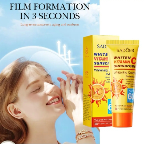 ครีมกันแดด กันแดด SADOER VC Sunscreen SPF60+pa+++ UV  40 g. หลอดเหลือง
