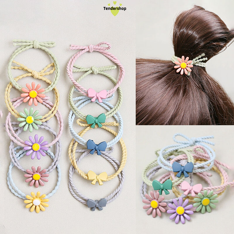 1 บาทราคาส่ง-ส่งเร็ว ยางรัดผม ดอกเดซี่ ความยืดหยุ่นสูง น่ารักหวาน สไตล์เกาหลี ส่งแบบสุ่มสี นักเรียนสำหรับผู้หญิง-Tender