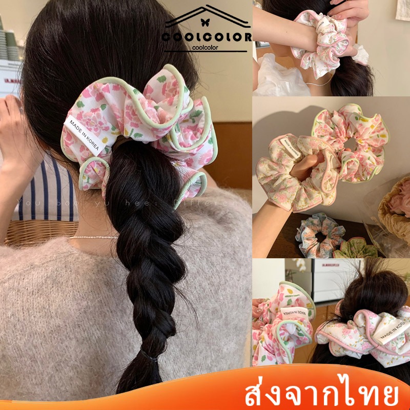 ส่งจากไทย💖ยางรัดผมรูปดอกไม้น่ารักเจ้าหญิงวงกลมลำไส้ใหญ่แฟชั่นหวานสวยงามผมหางม้าหัวเชือก
